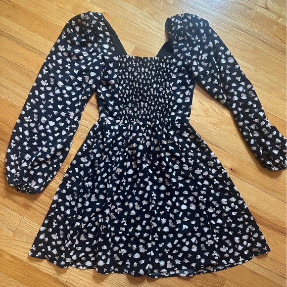 Abercrombie & Fitch Long Sleeve Black Patterned Corset Mini Dress - Picture 7 of 7